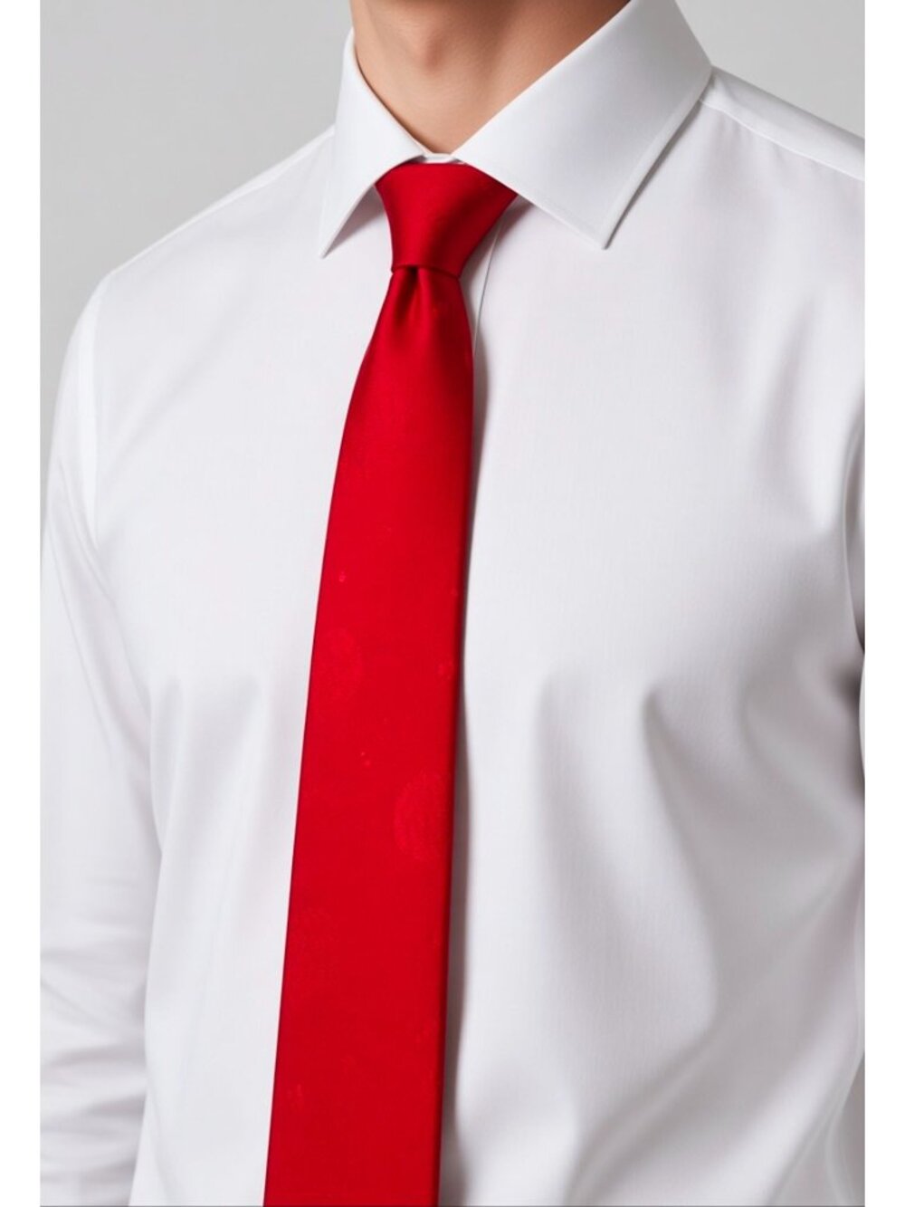 John Ashford Red Silk Tie With Subtle Planetary Pattern
